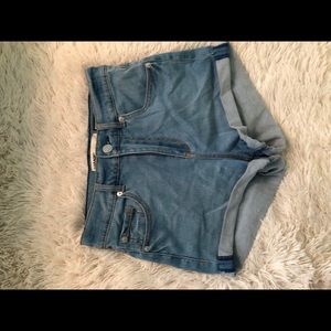 High waisted jean shorts